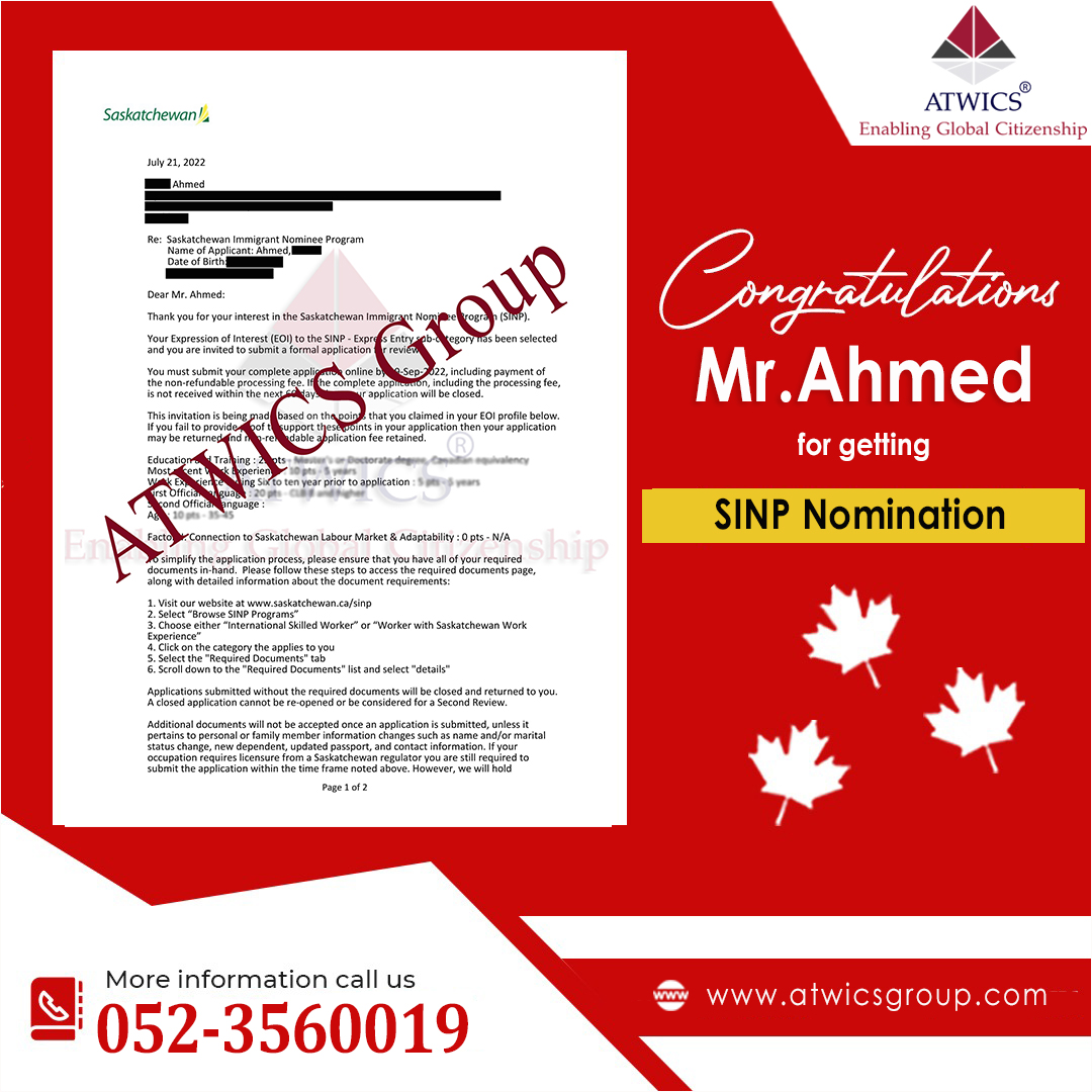 Sialkot Ahmed Nomination Sasketchewan
