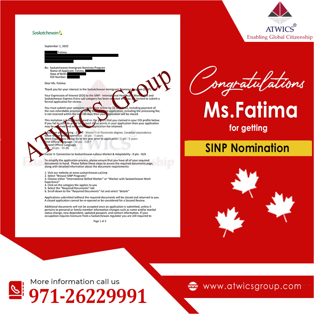 Abu Dhabi Ms. Fatima Nomination Sasketchewan