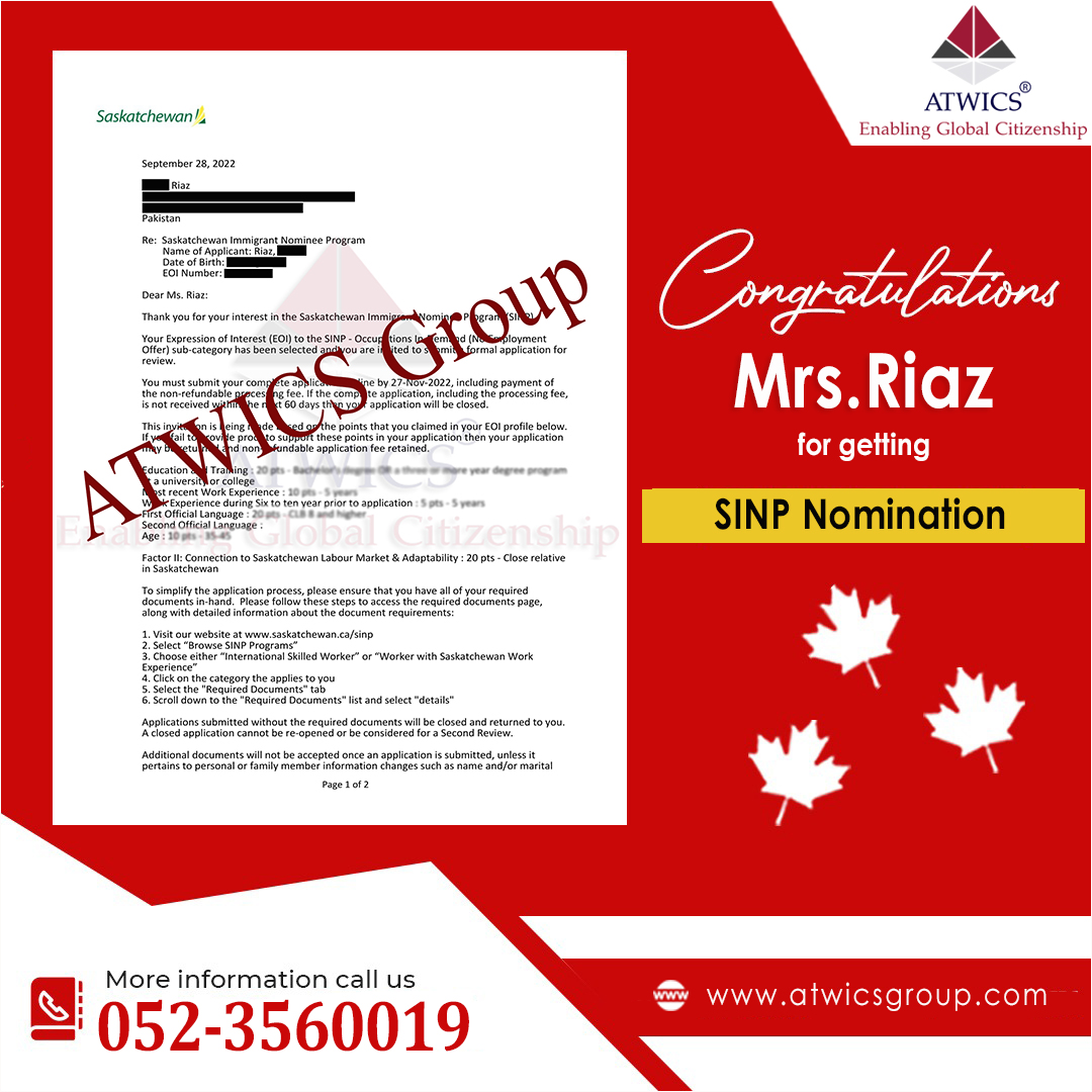 Sialkot Nadia Riaz Nomination Saketchewan final