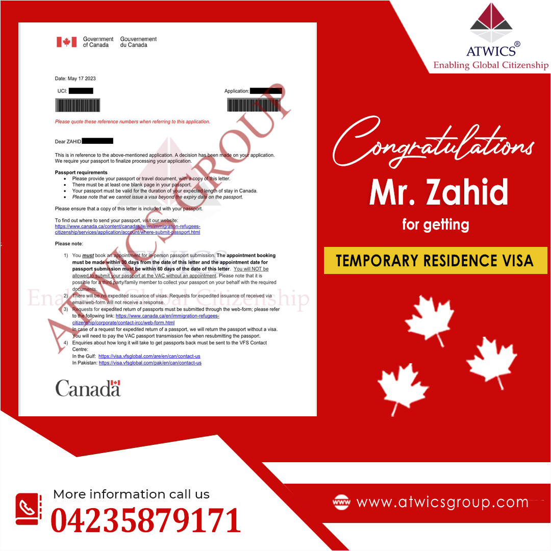 LHR Mr Zahid Temporary residence