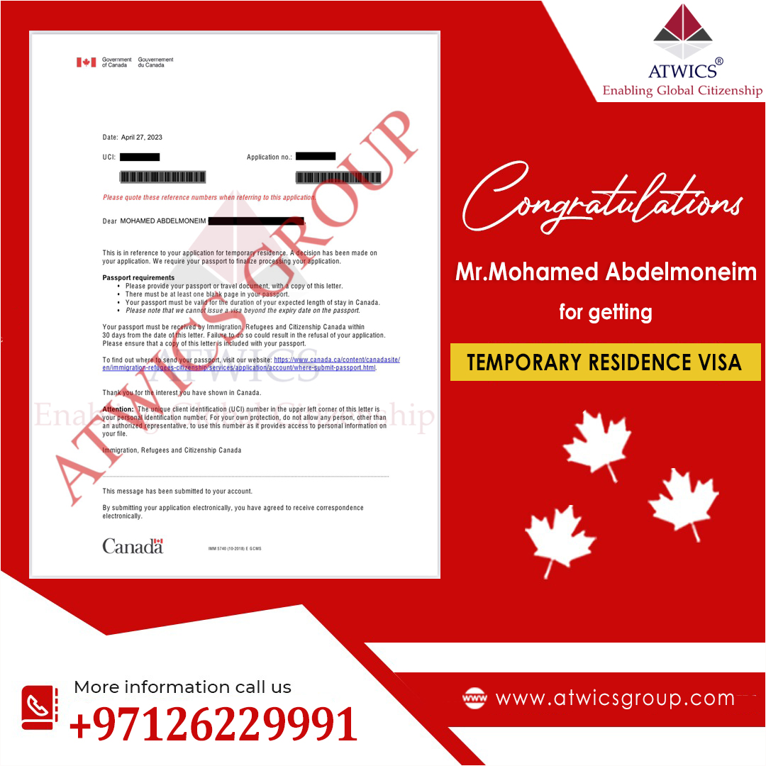 Mr Mohamed abdelmoneim Temporary residence